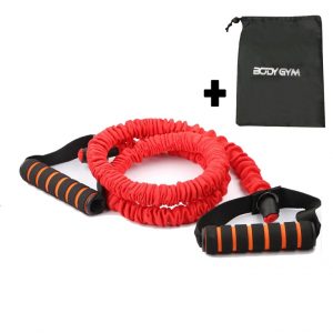 Body Gym Resistance Band / Strap with Handle Merah 20 Lbs