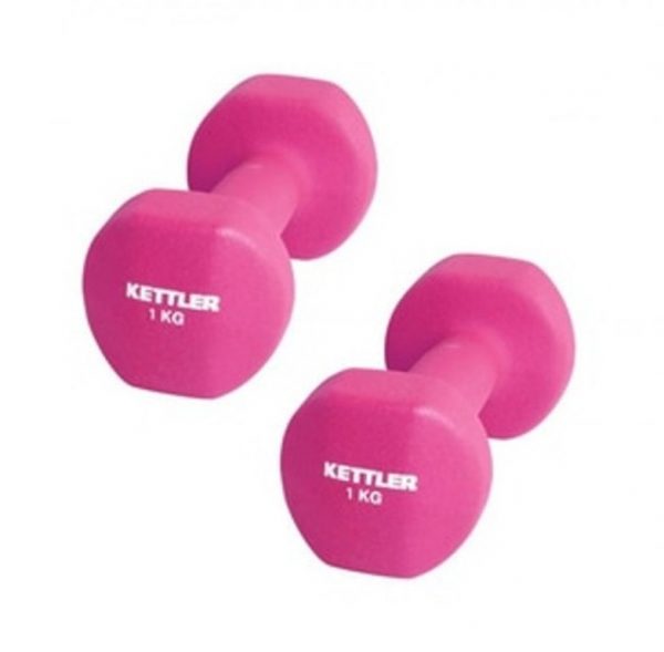 kettler neoprone dumbell pink 2kg 600x589 - Dumbell Neoprone 2kg, Pink Kettler