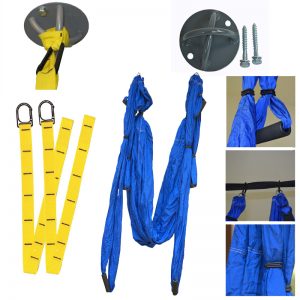 Body Gym Yoga Swing / Hammock + Mount (Blue)