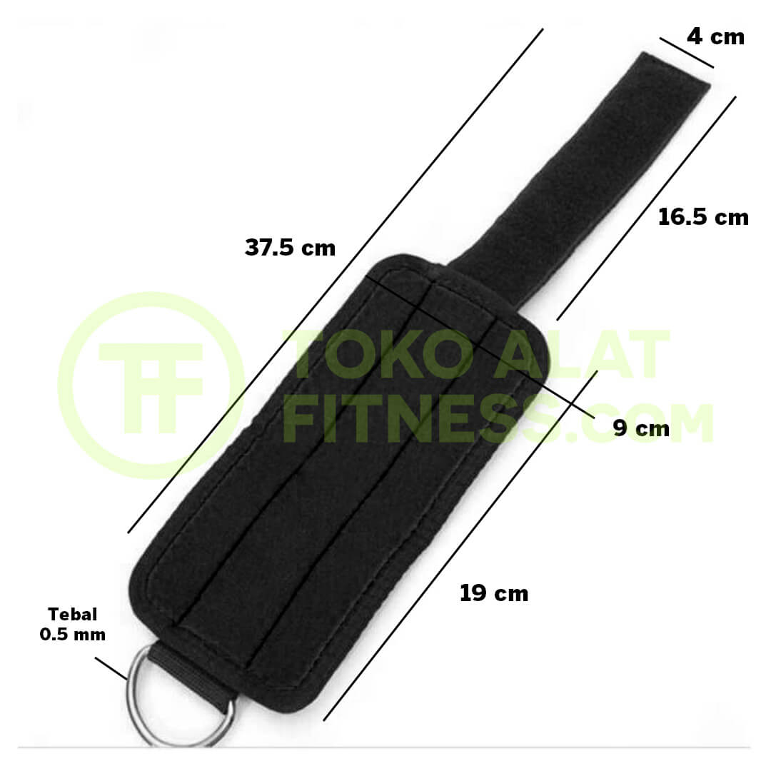 Ankle Lifting Strap detail 1 - Ankle Lifting Strap Hitam Body Gym