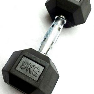 Dumbell Rubber Hex Hexagonal 9 Kg