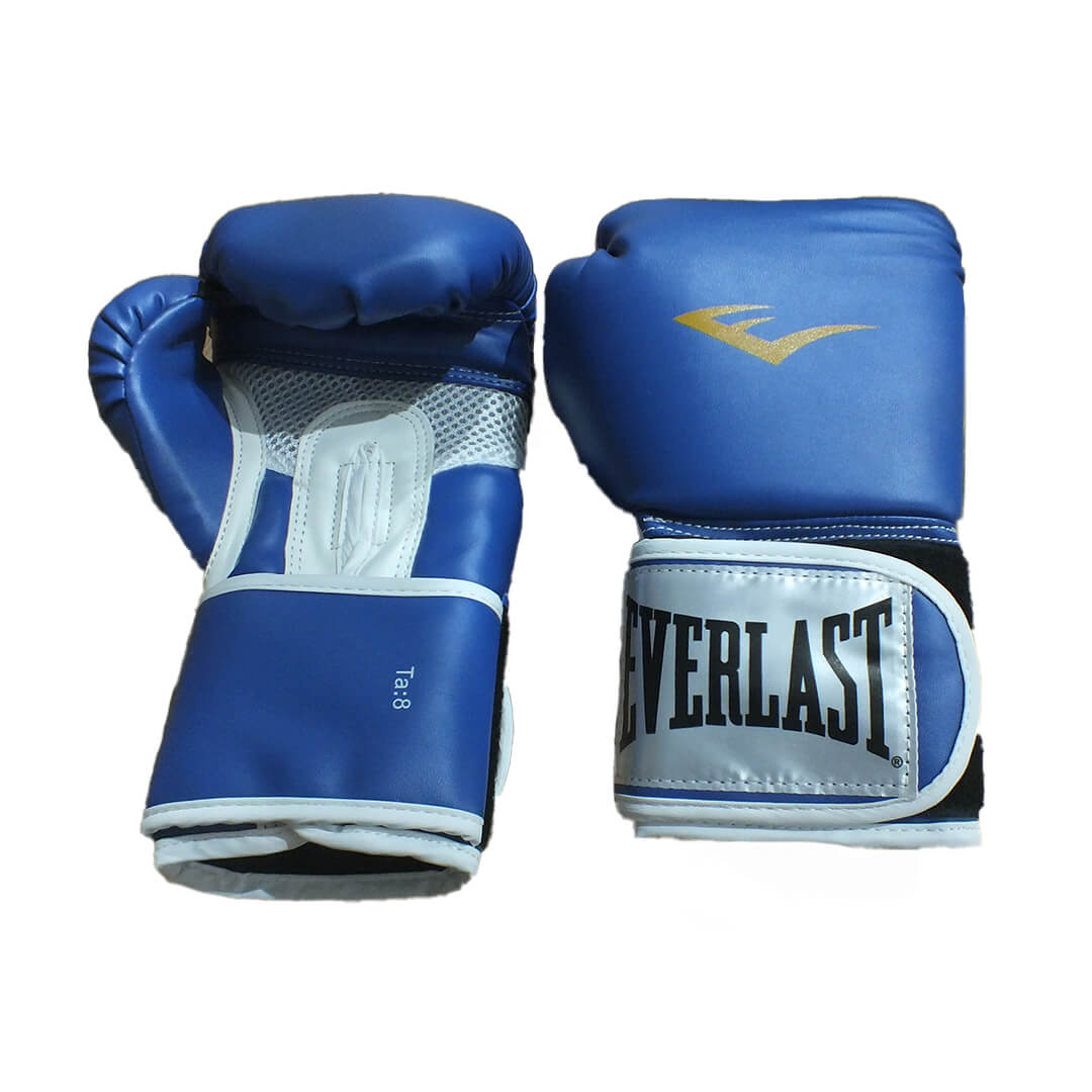 Sarung Tinju Everlast Pro Training Boxing Gloves 8oz Biru Depan - Everlast Sarung Tinju/Boxing Glove 8 OZ (biru)