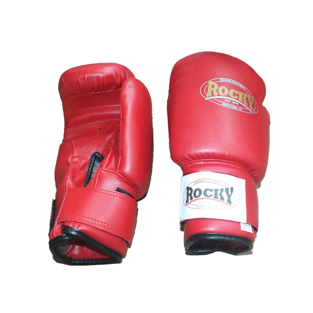 sarung tangan rocky merah 10 oz boxing muaytaidepan belakang - Rocky Sarung Tinju Boxing Gloves RBG 1503
